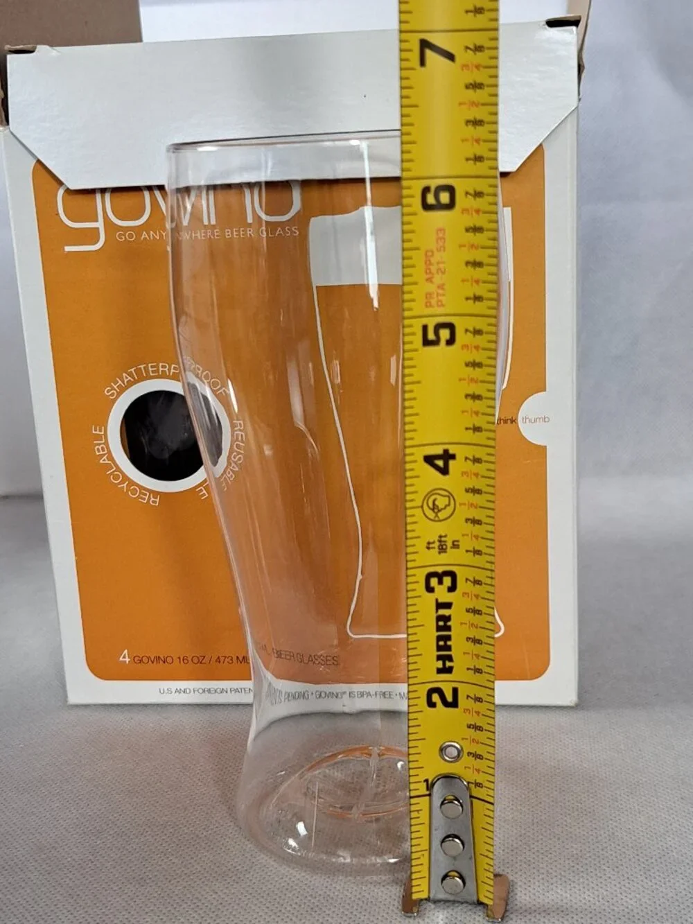 GOVINO Unbreakable Plastic Pint Beer Glasses, 16 oz, set of 4